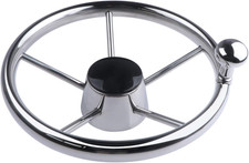 11 Inch Boat Steering Wheel Stainless Steel Marine Destroyer 5 Spoke Knob Yacht picture