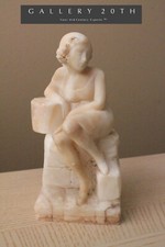 WOW ART DECO ITALY ONYX SCULPTURE WOMAN BAUHAUS ART NOUVEAU ERA GIRL 30's picture
