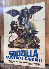 1972 Italian Godzilla Contro Gigante Vintage Poster  - Godzilla Vs Gigan 76”x54” picture
