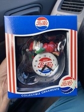 Christmas Ornament Pepsi Cola Santa Claus on a Clock 1997 Matrix Original Box -O picture