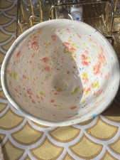 COLLECTIBLE  Artist Signed Handmade Art Pottery Ceramic Mortar. Multicolor Glaze picture