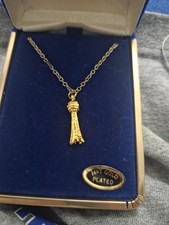 Vintage 1982 World's Fair 14k Gold Plated pendant and necklace Medallion picture