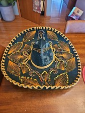 Vintage Pigalle XXXXX Emerald Green & Gold Mexican Sombrero Mariachi Hat picture
