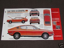 1969-1976 AUDI 100 S COUPE (1971) Car SPEC SHEET BROCHURE PHOTO BOOKLET picture