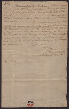 FRANKLIN DAVENPORT - MANUSCRIPT LETTER SIGNED 12/04/1813 picture