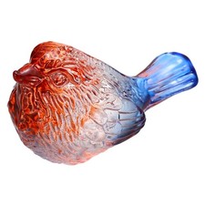 2.8Inch Small Glass Birds Figurines for Home Decor, Blue-Orange picture