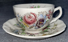 Johnson Brothers Sheraton Floral 1920’s Teacup & Saucer BEAUTIFUL VINTAGE picture