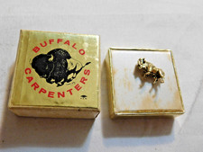 Vintage UBC Carpenters Union Tie Tack Buffalo Shaped Buffalo NY Local Boxed RARE picture