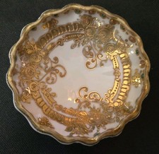 Green RC Wreath Ribbon Mark Moriage Jeweled Nippon Trinket VTG Antique Noritake picture
