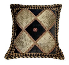 Sweet Dreams Throw Pillow Neiman Marcus Horchow Gold Black Velvet Beaded 20