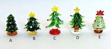 Miniature Glass Christmas Tree Figurine Pick 1 Design Approx. 1 1/4