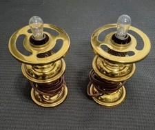 (2) Vintage 1950's MINIATURE BRASS ACCENT Lamps🔥 Unique Boudoir-sized CHARM ✨ picture