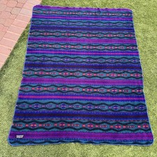 Vintage 90s Patagonia Aztec Southwestern Synchilla Fleece Blanket 73x55 Purple picture