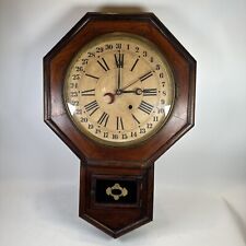 Antique 31 Terry Day Octagonal Wall Clock For Repair, Pendulum Slows picture