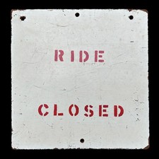 Vintage Gillian’s Wonderland Pier Ride Closed Sign Ocean City NJ Amusement Park picture
