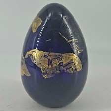 Martha Henry Signed Studio Art Glass Paperweight Cave Painting series picture