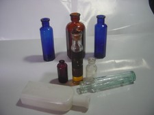 8 GENUINE VINTAGE POISON-CHEMIST BOTTLES-RARE-