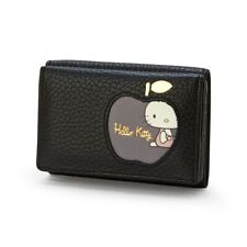 Hello Kitty real Leather Trifold Wallet (Fresh) BLACK Sanrio Gift NEW picture
