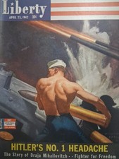 1942 LIBERTY Mag WWII MIHAILOVITCH MAN THE GUNS JOIN NAVY Mclelland Barclay picture