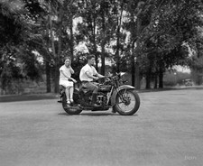 1929 Couple on a Motorcycle Old Classic Vitage Picture Photo Print 5