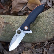 Black G10 Folding Hunting Outdoor Heavy Duty Thick Knife Pocket Clip Flipper Tab picture
