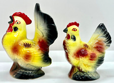 Set of 2 Vintage Rooster and Hen Salt and Pepper Shakers Made in Japan picture