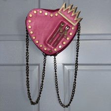 PreOwned Disney Store Descendants Evie Red Heart With Crown, Gold Studded Purse picture