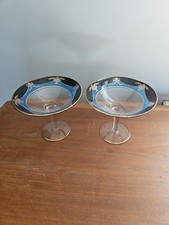 2  Antique Sweetmeat Compote Crystal 1920 Similar-Westmoreland Glass Gilded Gold picture
