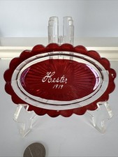 Antique 1919 State Fair Pressed Glass Ruby Glass Trinket Tray “Hester” - 107 Yrs picture