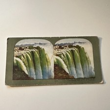 Horseshoe Falls & Rainbow Near View Of Niagara Antique Stereoview Card 5H6-3 picture