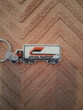 Vintage Central  Transport Rubber Truck Keychain White Excellent Pre-owned.  picture