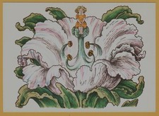1965 Thumbelina Fairy Tale Tulip Flower Andersen Konashevich ART Soviet Postcard picture