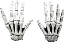 Ghoulish Productions Large Skeleton Hands White Halloween Costume Cosplay picture