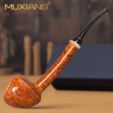 MUXIANG Smooth Acorn Pipe Briar Wooden Freehand Tobacco Pipe 3mm Cumberland Stem picture