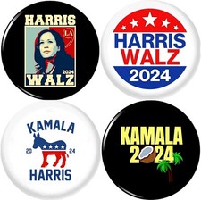 Kamala Harris Tim Walz 2024 x 4 LARGE 2.25