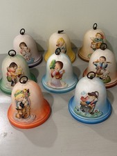 Vintage Made in Italy Set of 8 Christmas Music Box Bells. All work.  picture