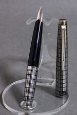 PILOT Fountain Pen Elite Black Steel Grid Nib M H1175 18K-750 Vintage 