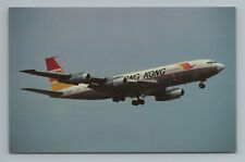 Air Hong Kong Airplane Plane Boeing 707 Kai Tak Airport Postcard picture