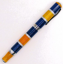 Monteverde Regatta Sport Ballpoint Pen in Blue and Yellow Pattern picture