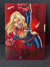 2022 Upper Deck Metal Universe Spider-Man PMG Red #17 Captain Marvel 81/100 picture