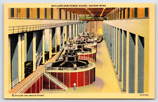 Boulder Dam Power House, Nevada Wing, Turbine Generators, Vintage Postcard picture