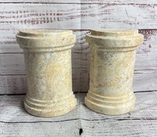 Creative Home Set of 2 Column Style Natural Marble Bookend Set Beige picture