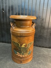 vintage Steel 7 gallon Milk Can with Colonial American Eagle USA picture