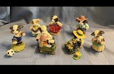 Lot of 7 Merry Moos figurines-set #4- by Enesco picture