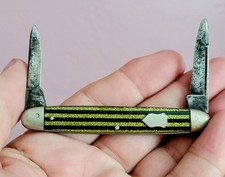 Vintage RARE Schatt & Morgan SXM Titusville Pocket Knife 2 Blade USA Gold Stripe picture