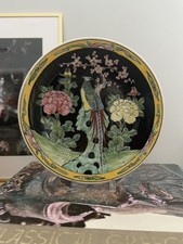 Vintage Handpainted Japanese Peacock and Floral Design Decorative Plate picture