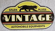 Vintage Spark Plugs Automobile Equipment Porcelain Sign License Plate Topper 6×3 picture