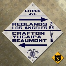 Citrus Ave California ACSC highway road sign auto club AAA diamond 1922 18x18 picture