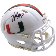 Xavier Restrepo Autographed Miami Hurricanes (Speed) Mini Helmet - JSA picture