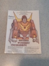 Vintage 1986 Ziploc Mail-in Giant Iron-on Transformers 5